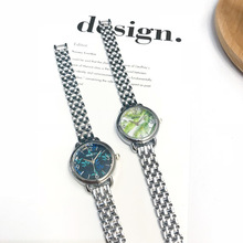 Leaves dial-relojes de cuarzo a la moda para mujer, pulsera de oro y plata, de acero inoxidable, exquisitos relojes de pulsera 2024 - compra barato
