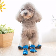 Botas de nieve antideslizantes para perros y gatos pequeños, zapatos para perros impermeables de nailon y algodón, 7 tamaños, 4 unidades 2024 - compra barato