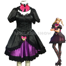 OW D.va DVA Black Cat Ear Luna Gothic Dress Cosplay Costume Full Set 2024 - buy cheap