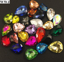 WWJ All Sizes Colors Teardrop Glass Crystal Fancy Stone Beads Pointed back 4x6mm~20x30mm Droplet for Jewelry Necklace Making 2024 - buy cheap