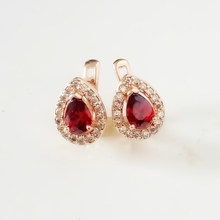 Earring 585 Gold Color Women Jewelry New Fashion Drop Earrings Designs for Women Red Cubic Zircon Earring 2024 - buy cheap