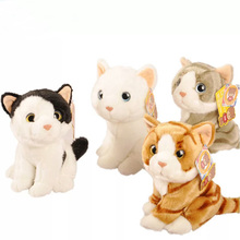 Lifelike Yellow Striped Cat Plush Toys Soft Cute Big Eyed White Cats Realistic Kitten Stuffed Toy Gifts For Kids 2024 - buy cheap