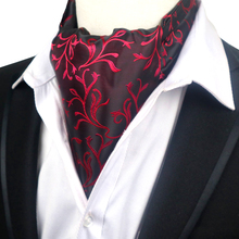YISHLINE мужской галстук ASCOT, черный, синий, красный цветочный галстук, галстук Ascot, галстук для джентльмена, завязанные шелковые галстуки на шею 2024 - купить недорого