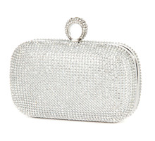 Bolsa para noite feminina, bolsa de festa de casamento com cristal, preta, com diamantes, prateada 2024 - compre barato