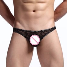 Tangas sexys de malla Floral con cordón para hombre, ropa interior con parte trasera en T transparente, suspensorio Gay divertido, bragas de Verano 2017 2024 - compra barato