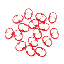 50Pcs Red Resin Oval Girl Decoration Crafts Flatback Cabochon Embellishments For Scrapbooking Beads Diy Accessories 13x18mm 2024 - buy cheap