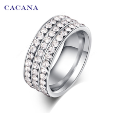Женские кольца из нержавеющей стали CACANA, модные украшения на заказ, NO. R120 2024 - купить недорого