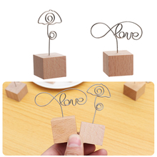 New Round Wooden Photo Clip Memo Name Card Pendant Holder Message Left Supporter Picture Frame Table Number Wedding Photo Holder 2024 - compre barato