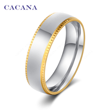 CACANA Stainless Steel Rings For Women Clear Smooth Personalized Fashion Jewelry Wholesale NO.R10 2024 - buy cheap