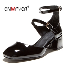 Enmayer/Новые модные женские туфли-лодочки на весну и осень Zapatos De Mujer De Moda 2020 De Vestir Fashion New 2020 размер 34-39 LY433 2024 - купить недорого