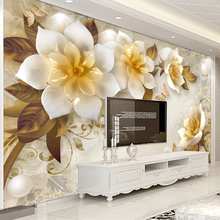 Papel tapiz 3D de flores abstractas modernas, murales de pared impermeables de estilo europeo para sala de estar, TV, sofá, decoración del hogar 2024 - compra barato