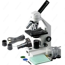 Microscopio para escuela y hogar avanzado, AmScope 40X-1000X Supplies, microscopio avanzado para escuela y hogar con etapa mecánica y cámara de 1.3MP 2024 - compra barato