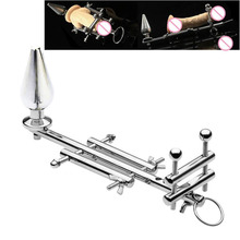 Stainless steel cock torture cbt bdsm penis scrotum bondage ball stretcher sex toys for men adjustable ballstretcher anal plug 2024 - buy cheap