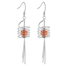 Brincos banhados a prata para mulheres, bobina elétrica borla laranja com frete grátis joias fashion para mulheres 2024 - compre barato