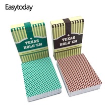 Easytoday-Juego de cartas de póker con glaseado, cartas de plástico de Baccarat, Texas Hold'em, color verde y marrón, juegos de entretenimiento, 2 unidades 2024 - compra barato