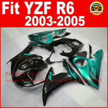 Motoparts-kit de carenados de carreras para YAMAHA R6, 2003, 2004, 2005, YZF R6 03, 04, 05, pieza de carenado negro y azul 2024 - compra barato