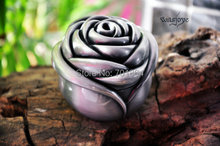 Free Shipping - New Arrival! Fashion Jewelry Ring Box SMALL SIZE Zinc-alloy Metal trinket box Rose Flower Design Love Gift 2024 - buy cheap