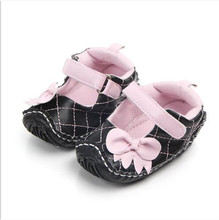Fashion Plaid Baby Shoes Lovely Bow Toddler Girls PU Shoes Soft Rubber Sole Infant Casual First Walkers 2024 - buy cheap