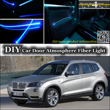 Внутренняя настройка окружающего освещения, атмосферная оптоволоконная лента освещения s для BMW X3 E83 F25, освещение дверной панели (не светиль... 2024 - купить недорого
