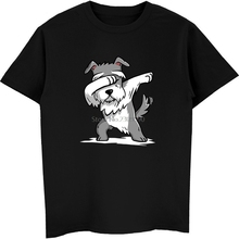 Милая футболка Schnauzer для дарбинга, забавная танцевальная Подарочная рубашка, брендовая Хлопковая мужская футболка, футболки в стиле хип-хоп, топы, уличная одежда в стиле Харадзюку 2024 - купить недорого
