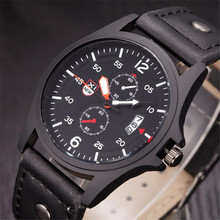 Мужские и женские военные кожаные водонепроницаемые кварцевые аналоговые Мужские кварцевые наручные часы повседневные черные женские часы A40 2024 - купить недорого