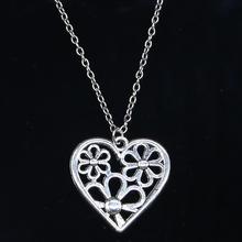 20pcs New Fashion Necklace 29x29mm heart flower Pendants Short Long Women Men Colar Gift Jewelry Choker 2024 - buy cheap