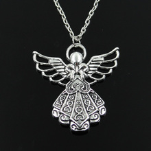 Новые модные подвески Guardian Angel, круглая цепочка с крестом, короткое длинное мужское женское серебряное ожерелье, ювелирное изделие, подарок 2024 - купить недорого