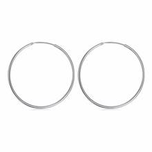 Classic Style Big Hoop Earrings 5cm Glossy Round Circle Silver Plated Earring Silver Jewelry Simple Fashion Women Beautiful Gift 2024 - buy cheap