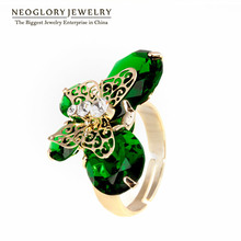 Neoglory aaa zircônia jóias luz amarelo ouro cor moda borboleta anéis para feminino charme 2020 novo js6 qc4 2024 - compre barato
