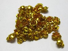 200 Gold Aluminum Metal Rose Flower Beads 6mm Finding 2024 - buy cheap