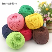 3mm Colorful Cotton Cord Natural Beige Twisted Cord Rope Craft Macrame String DIY Handmade Home Decorative supply 160m length 2024 - buy cheap