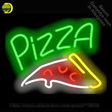 Неоновая вывеска для пиццы, неоновая лампочка, вывеска с неоновыми лампочками, Настоящая стеклянная трубка для отеля, знаковые лампочки, лампа для еды с логотипом заказчика 2024 - купить недорого