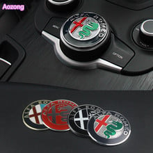 1pcs Car Interior Gear Multimedia Knob Decoration Ring Cover sticker For Alfa Romeo Giulia Stelvio 2017 Car styling accessory 2024 - buy cheap