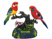 Игрушка на батарейках парные птицы украшение из попугаев около 18x25 см, украшение дома креативный подарок a2077 2024 - купить недорого
