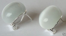 NEW Natural White Opal Cat Eye Stone Silver Stud Earrings 2024 - buy cheap