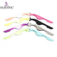 ELECOOL 1pc Portable Easily-operated 7 Colors T-shape Stainless Steel Extension Eyelash Applicator Fishtail Clip Makeup Tools 2024 - buy cheap