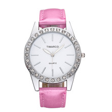 Reloj de cuarzo para mujer, correa de cuero, elegante reloj de pulsera de cristal a la moda, Montre Femme Horloge, envío directo 2024 - compra barato