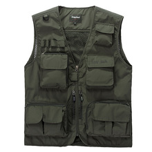 2019 New Summer Vest Men Casual Light Thin Mesh Multi-pockets Vest Male 2024 - buy cheap