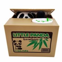 Alcancía creativa para niños, caja de dinero con diseño de gato Panda, ladrón, automática, para regalo 2024 - compra barato