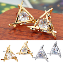 Women's Luxury Crystal Zircon Triangle Ear Studs High-End Elegant Gift Earrings  9QWB 2024 - buy cheap