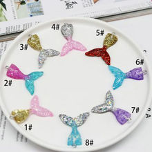 making earringsMermaid charm Resin decoration mermaid charms sequins fish tail diy glue drops apply to Hair accessories handmade 2024 - compre barato
