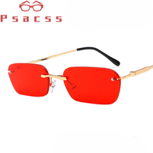 Psacss Metal Rimless Small Sunglasses Men Women Vintage Luxury Brand Designer High Quality Male Female Retro Sun Glasses UV400 2024 - buy cheap