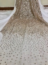 Jolin-10.3106 Hot selling african sequins lace fabric tessel fringel embroidered tulle mesh lace fabric 2024 - buy cheap