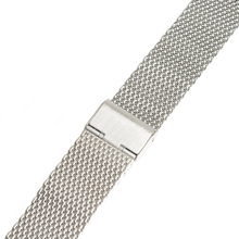 Correa de reloj de acero inoxidable para hombre y mujer, banda de malla gruesa de 20mm, pulsera plegable con hebilla plateada, SB0561 2024 - compra barato