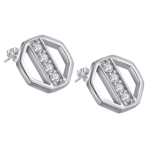 New Arrival hexagon Geometry zircon silver plated Earrings for women fashion jewelry Earring /FHUEFDHO THVGPKAA 2024 - buy cheap