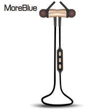 MoreBlue BT08 Wireless Bluetooth Earphones Metal Magnetic HIFI Stereo Bass Headset Sport Headphones Earbuds Handsfree With Mic 2024 - buy cheap