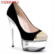15cm Leather Newest Model round Toe Ladies High Heels Shoes 6 inch Fashion Platforms High Heel Pumps sexy clubbing high heels 2024 - buy cheap
