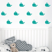 Adesivos de parede de baleias diy 12 tamanhos, adesivos de arte de parede de vinil para crianças, quartos de bebê, berçário, decoração de parede, pôster murais papel de parede a251 2024 - compre barato