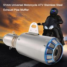 Escape da motocicleta 51mm universal motocicleta atv geada aço inoxidável tubo de escape silenciador para akrapovic 2024 - compre barato