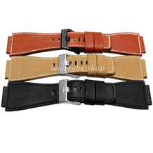 34mm*24mm Black Yellow Red Brown Watch Band Genuine Leather 3mm Thick Band Strap Belt Silver Pin Buckle 2024 - buy cheap